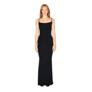 SKIMS Soft Lounge Long Slip Dress in Onyx Black Size Small